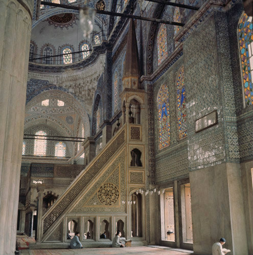 Turkey Istanbul the Sultan Ahmet or Blue Mosque built by the Imperial architect Mehmet Aga